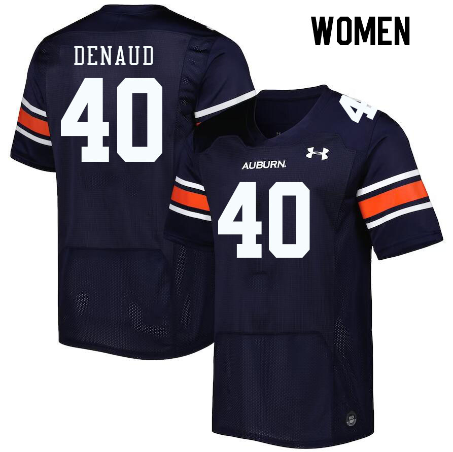 Women #40 Wilky Denaud Auburn Tigers College Football Jerseys Stitched Sale-Navy